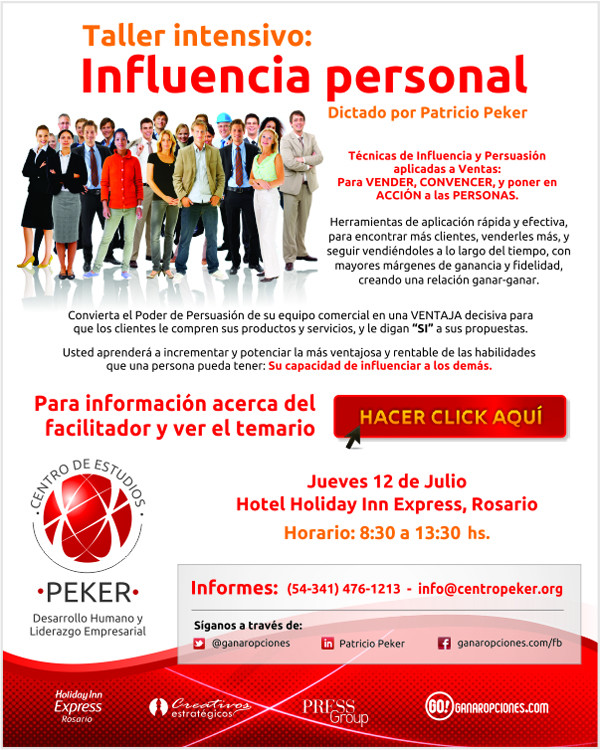 Curso de Persuasión en Ventas con Patricio Peker en Argentina